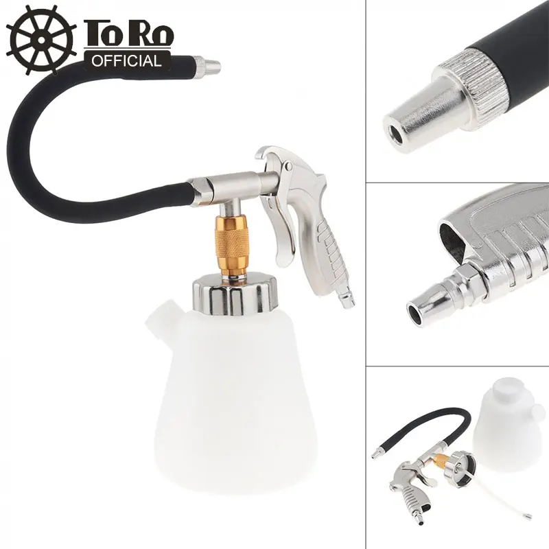 TORO 1 Litre Universal-type Hand-held Pneumatic Washing Cleaning Gun with ABS Foam Pot for Car Wash / Furniture Cleaning universal 350mm suede leather jdm car steering wheel drift racing type high quality hand stitch logo unique steering wheel