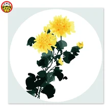 Живопись по номерам художественная краска по номерам желтая хризантема Китай шарф с национальным узором рисование на холсте цифровая краска ing известная краска i