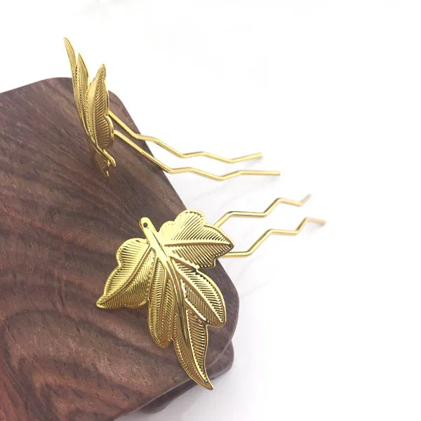 68mmm Maple Leaf Hairpin Kanzashi Hair Stick Base Blanks Cosplay Accessories for Kimono Hanfu Handwork | Украшения и аксессуары