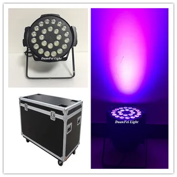 

With 2 flight case 16pcs/lot Good Quality led stage par can 24x18w led par rgbwauv par led 64 stage lighting