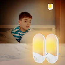 Круглый светодиодный Ночной светильник, лампа с датчиком, светильник ing US/EU/UK Plug, Ночной светильник, детский подарок, детский спальный светильник