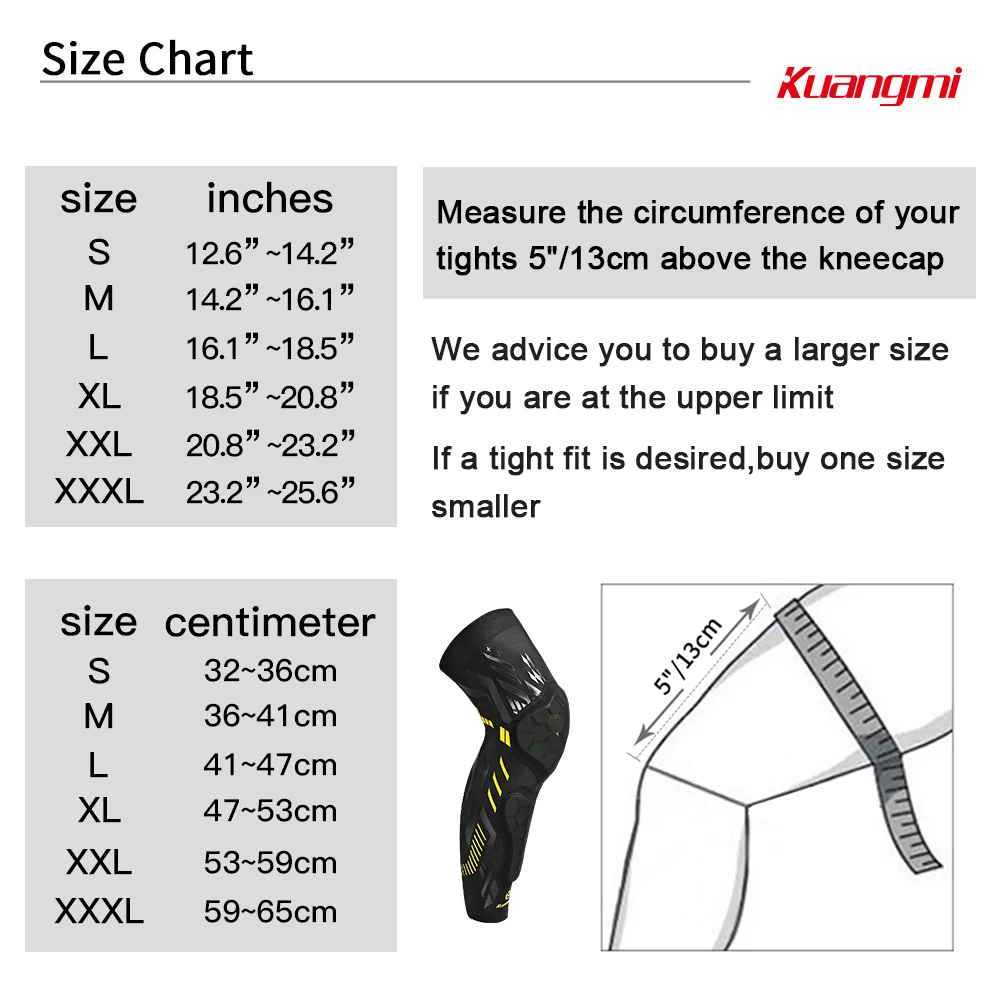 Billige Kuangmi 1 pc Antislip Knie Protector Starke Crash Basketball Knie Pads Bein Langarm Getriebe knie Brace Sport Kalb Unterstützung