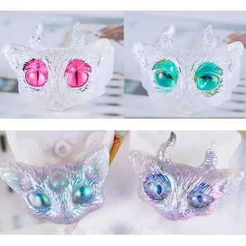 

New Cat With Horn OR Eye Silicone Mold Necklace Pendant Resin Jewelry Making Mold Hand Craft Resin Molds for Jewelry
