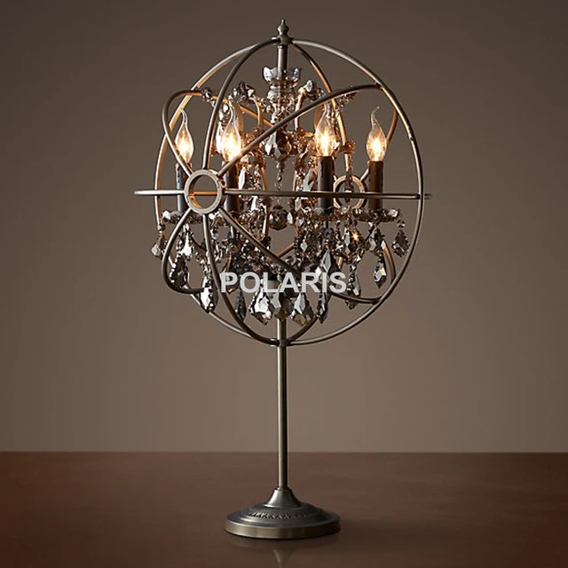 Factory Outlet Vintage Crystal Candle Lighting Rustic Matt Black Orb Table Lamp Desk Lights For Home Factory Outlet Vintage Crystal Candle Lighting Rustic Matt Black Orb Table Lamp Desk Lights For Home