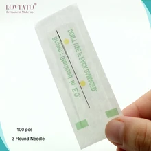 Традиционная игла R3 Одноразовые стерилизованные Профессиональные иглы для татуировки 3RL для татуировки бровей Machine100pcs PMU иглы круглые 3