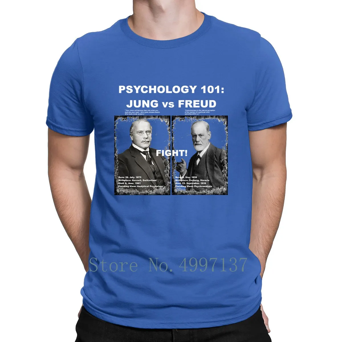 Psychologys 101 Юнга Vs Фрейд футболка хлопок Демисезонный с круглым воротником для отдыха с принтом комично семейный подарок рубашка