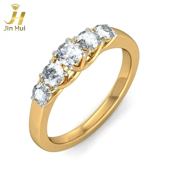 

Jinhui Women The Olympius Band Solid 18K Yellow 750 Gold 0.665CT Natural Diamond Jewelry Free Engraving