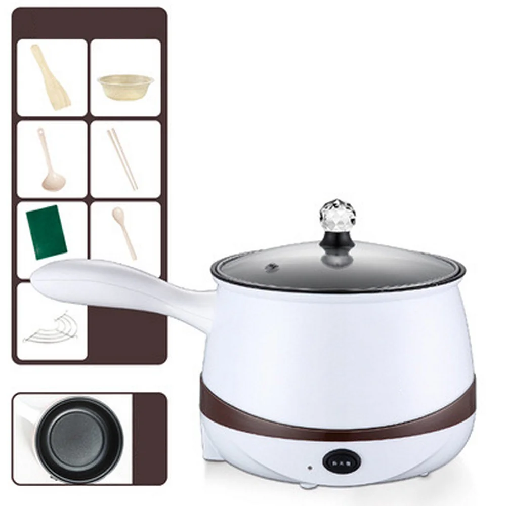 

110V Electric Kitchen Heating Pan Electric Kettle Stew Machine Noodles Rice Eggs Soup Steam Cooking Pot with 2 spoon chopsticks