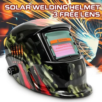 

Hot Sale Welding Helmets With Adjustable Headband Solar Welding Mask Auto-Darkening Welding Helmet Racing Track Camouflage