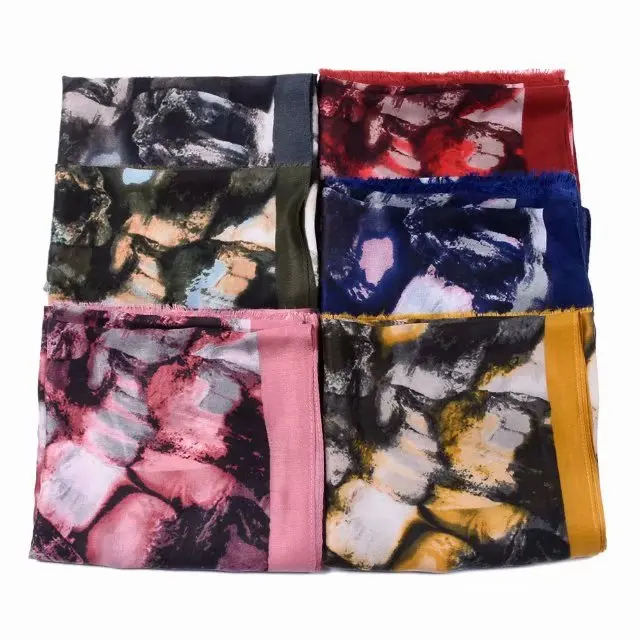 

Fashion Ombre Geometry Fringe Scarf Shawls Women Winter Autumn Stone Print Scarves Wraps Hijab 7 Color 180*100cm Free Shipping