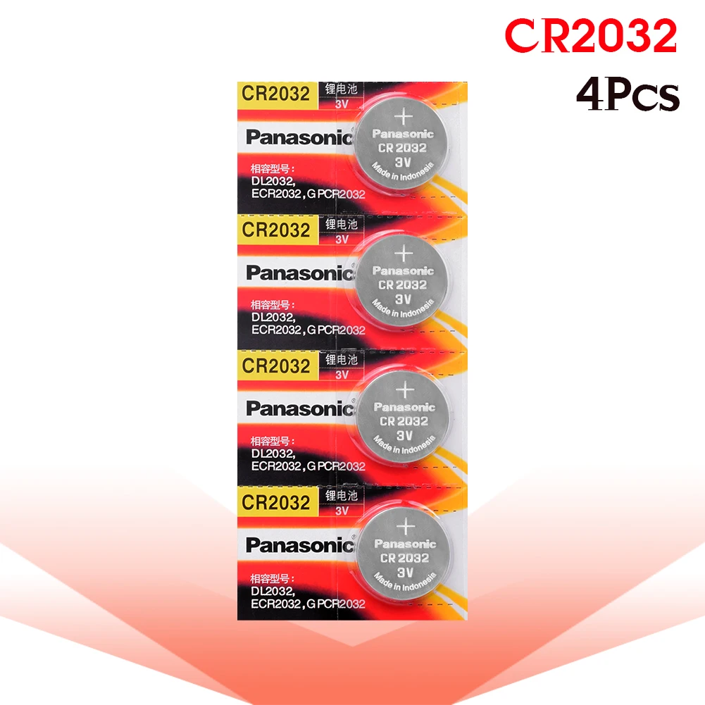 

PANASONIC 4pc cr2032 DL2032 ECR2032 5004LC KCR2032 BR2032 3v button cell coin lithium batteries for watch car toy