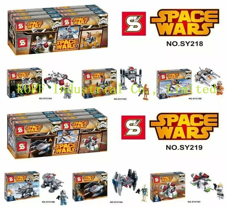 

6Pcs Building Blocks Super Heroes Star Wars Figures Space Wars Darth Vader Clone Trooper Yoda Bricks Action Toys for children