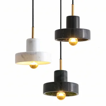 

Postmodern Marble Nordic LED Pendant Light E27 Bulb Japen Style Dining Room Living Room Wall Bedroom Hanging Lamps Decor Fixture