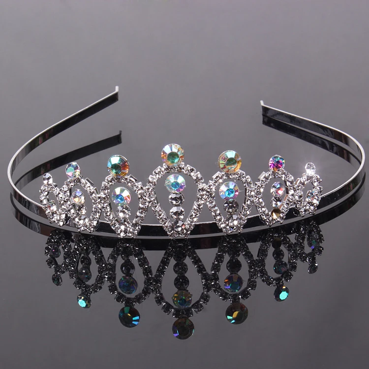 

Children Accessories Cute Girls AB Rhinestone Princess Crown Headband Tiara Girls Hair Band Crown Headband Tiara