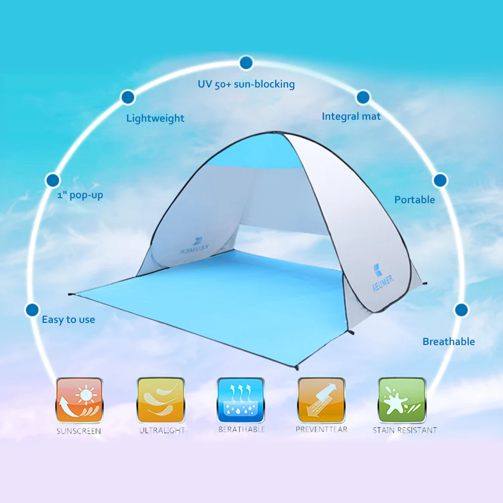 KEUMER всплывающий открытый пляжный тент Кемпинг Рыбалка автоматический тент палатки Корабль из России открытый мгновенный анти УФ Солнцезащитный навес 2 человека