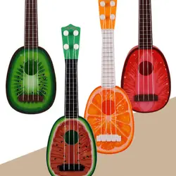 Лидер продаж 4 цвета моделирование фрукты Мини гитары арбуз, киви клубника оранжевый Гавайские гитары укулеле играет музыкальный ин