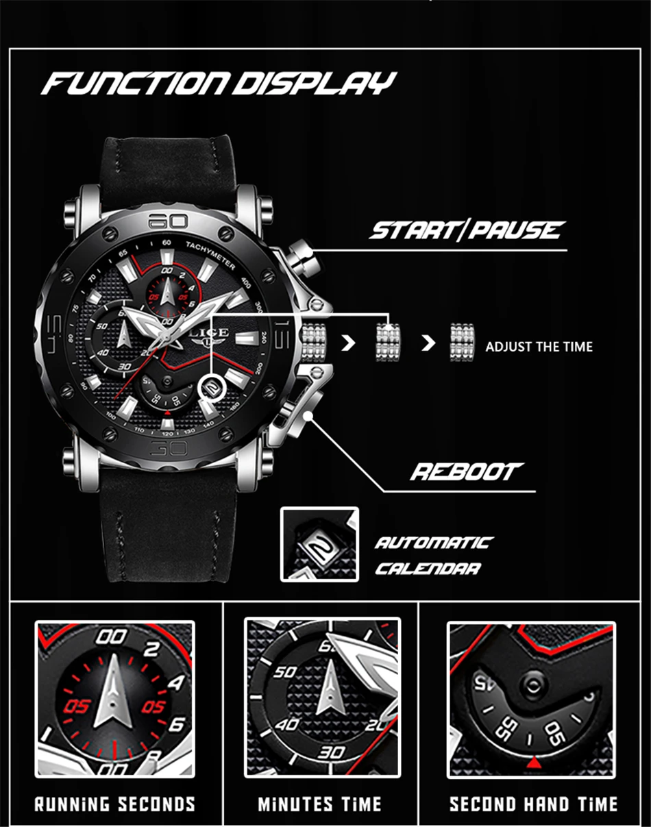 Мужские часы LIGE, роскошные брендовые Мужские Аналоговые кожаные спортивные часы, мужские армейские военные часы, мужские кварцевые часы с датой