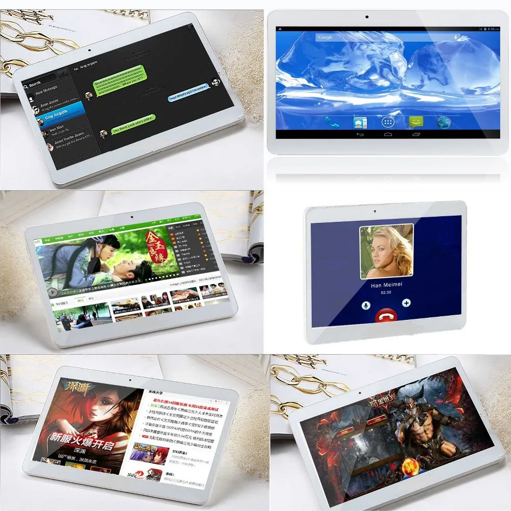 10 дюймов 3g ExternalQuad Bluetooth FM 2 sim-карты телефонный звонок Smart Tab Pad core Android4.4 планшеты pc 2 ГБ 16 ГБ 1024*600 ЖК-дисплей