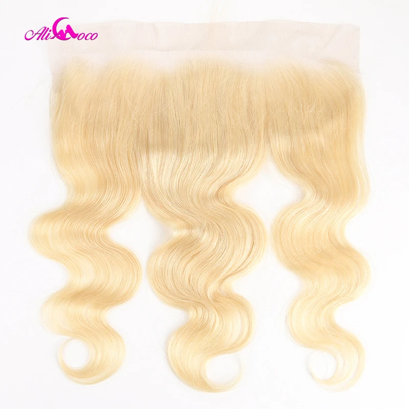 

Ali Coco Brazilian Body Wave 613 Blonde Lace Frontal Closure 13x4 Free Part 100% Human Hair Remy Hair Frontal Closure Extensions