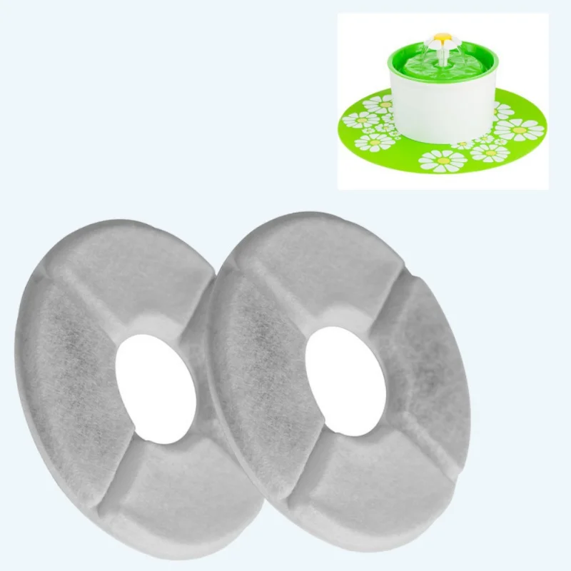 2pc Filtration Pad Activated Carbon PP Cotton Pet Dog Cat Waterer Activated Carbon Pad Accessory Replacement Supplies Feeder