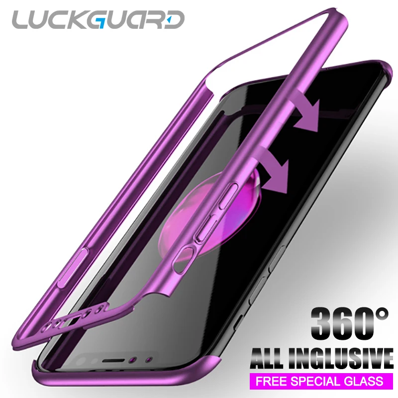 LuckGuard Full Cover Cases For iPhone 6 6s 7 8 Plus 5 5S SE X Shockproof Cover For iPhone 8 Plus