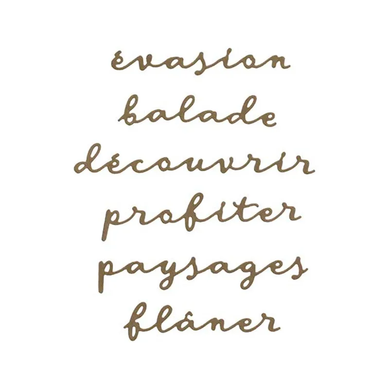

Eastshape French/English Words Metal Cutting Dies Welcome/Thank You Letter Scrapbooking For Making Card Embossing Crafts Stencil