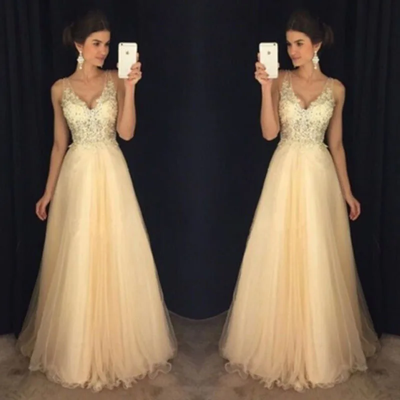 

New 2018 Fashion Spring Dress Lace Long Ever Pretty Dress Women V-neck Empire Waist Summer Special Occasion Party Dress Vestidos