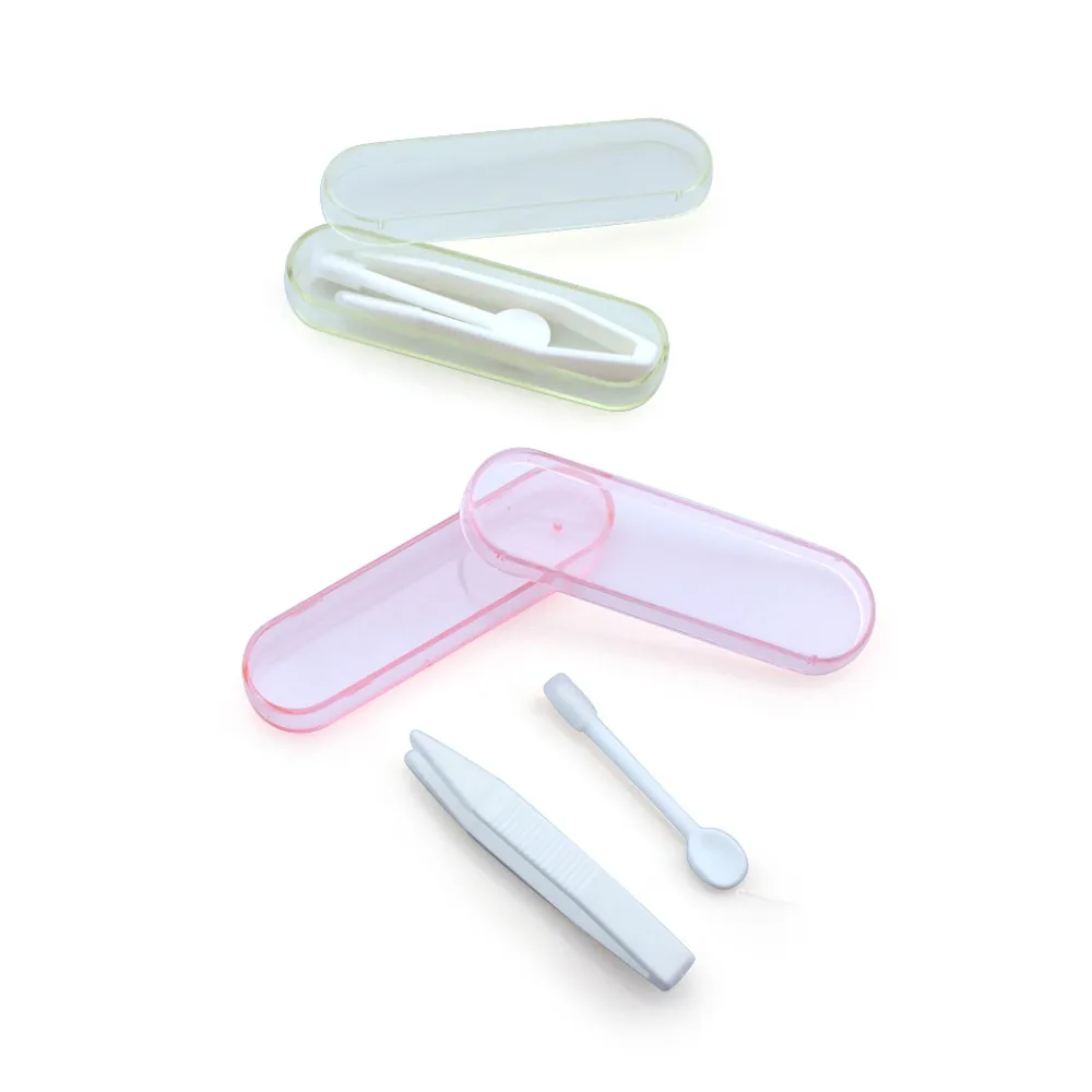 Contact Lens Inserter Remover Soft Tip Tweezers & Case Hygienic Daily Use   (8)