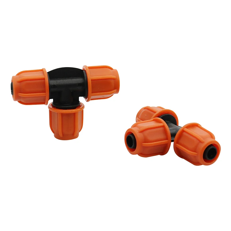 3/8" 3 way Hose Connector Lock Nut Pipe Tee Joint Agriculture