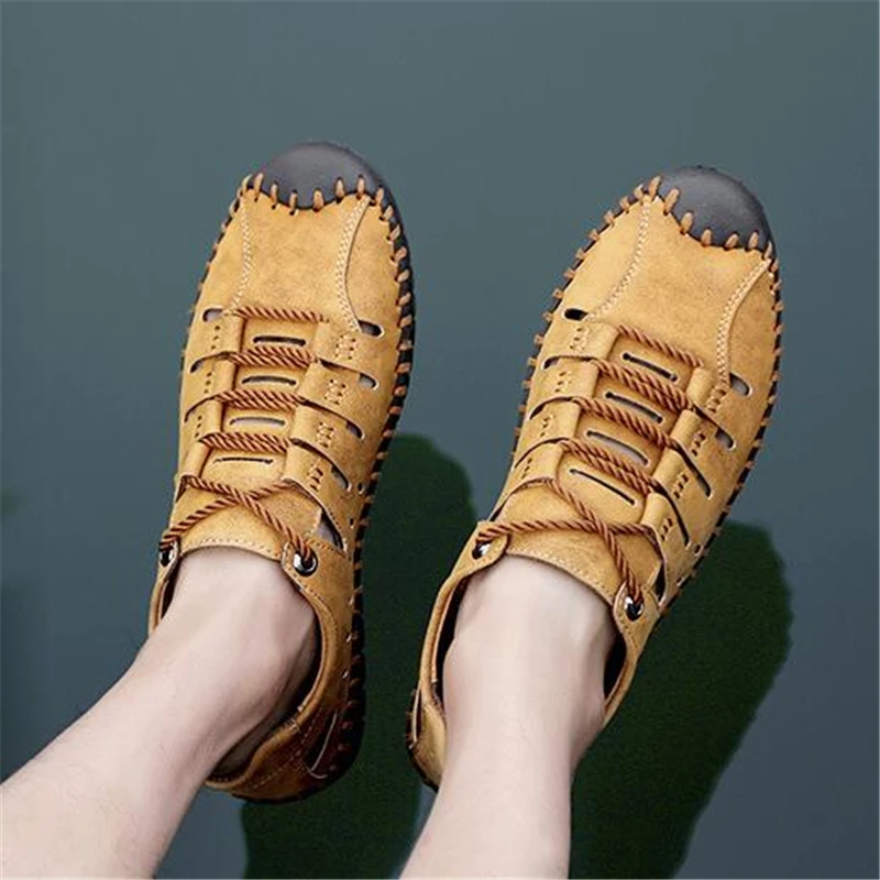 Summer Fashion Men Flats British style Hollow Casual leather shoes Non-slip Wear resistant Comfortable Male Loafers 02C Summer Fashion Men Flats British style Hollow Casual leather shoes Non-slip Wear resistant Comfortable Male Loafers 02C