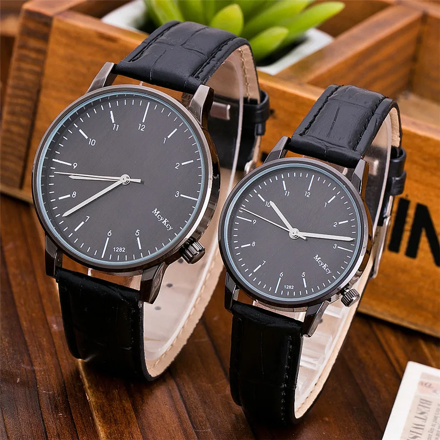 Chasy Hot Sale Ultra-thin Mcykcy Fashion Simple Couple watch Casual Black Brown PU Leather Black white Dial Unisex Sport Quartz Chasy Hot Sale Ultra-thin Mcykcy Fashion Simple Couple watch Casual Black Brown PU Leather Black white Dial Unisex Sport Quartz