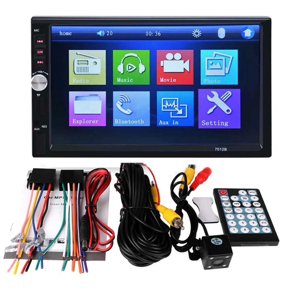 

7 Inch Dual Core Bluetooth TFT Screen 2-Din Car Audio Stereo MP5 Player 12V Auto Support AUX FM USB SD MMC 7012B