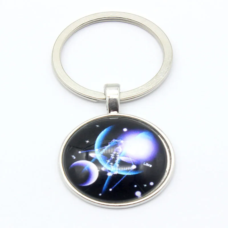 

Charm DIY Personalized Custom Keychains 12 constellation Photo Keyrings Key Chain Rings Holder for Women Men Gifts