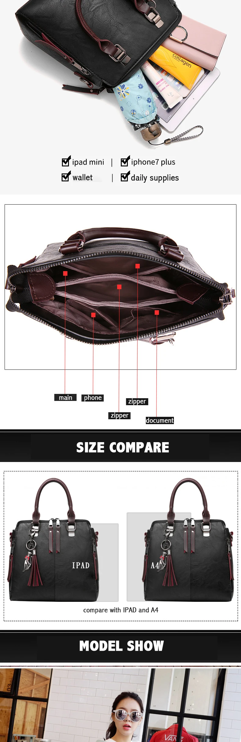 bolsa ombro boston sacos de mão venda quente