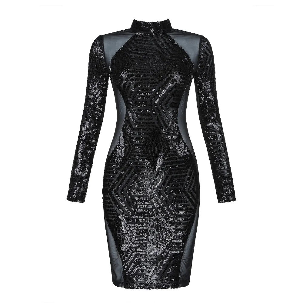Top Quality Fashion Black Hollow Out Backless Fashion Dress Club Party Bodycon Dress (8)
