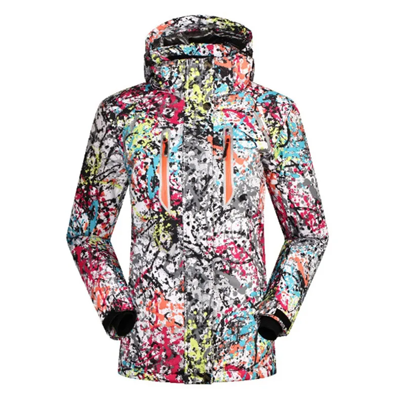 Зимний женский лыжный костюм для спорта на открытом воздухе, одиночная и двойная доска, камуфляжная лыжная куртка, женская теплая ветрозащитная куртка - Цвет: C1