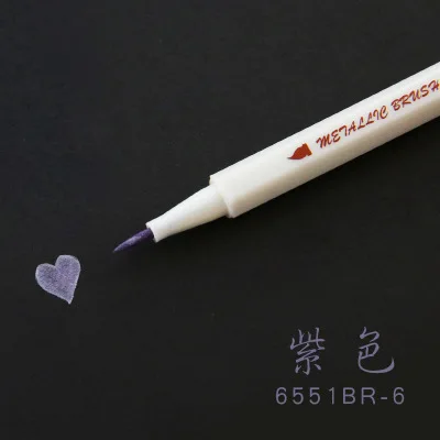 10 цветов мягкая ручка металлический маркер для поделок, скрапбукинга для изготовления карт художественные маркеры для рисования Канцтовары Школьные принадлежности - Цвет: 6 purple