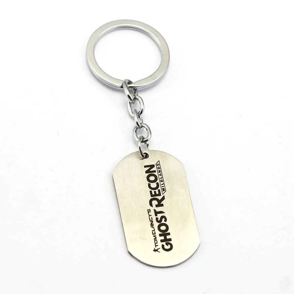 

2017 New Ghost Recon Wildlands Keychain Dag Tag Key Ring Tom Clancy Key Holder Metal Alloy Key chain Men Jewelry Chaveiro