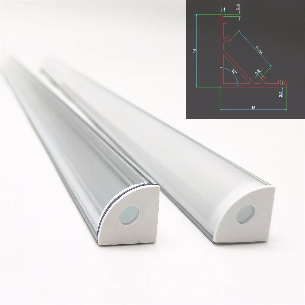5 шт. 20 дюймов 0,5 м 12 мм pcb 45 градусов угловой СВЕТОДИОДНЫЙ алюминиевый профиль, алюминиевый канал, v-образный корпус молочно-прозрачные крышки зажимы