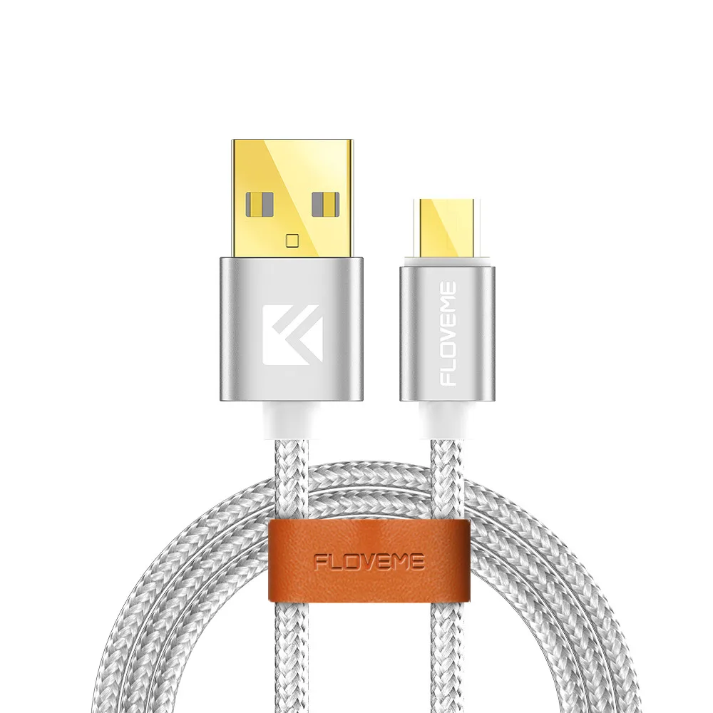 FLOVEME микро Тип usb C кабель для samsung Xiaomi быстрой зарядки Зарядное устройство кабель Lightning для iPhone huawei телефон USB кабеля для передачи данных - Цвет: Silver Color