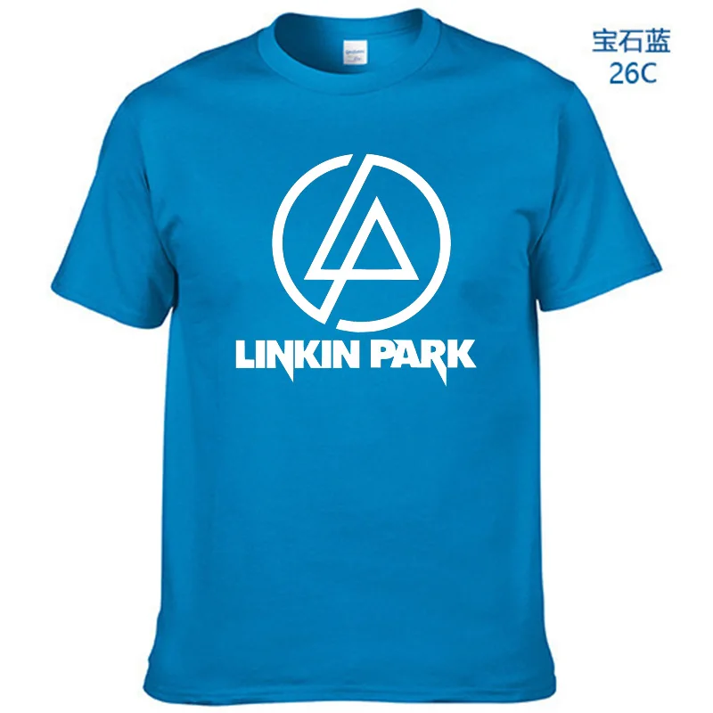 Летняя модная мужская футболка Lincoln LINKIN Park, хлопковая брендовая одежда Linkin, короткие топы, футболки - Цвет: Blue-W