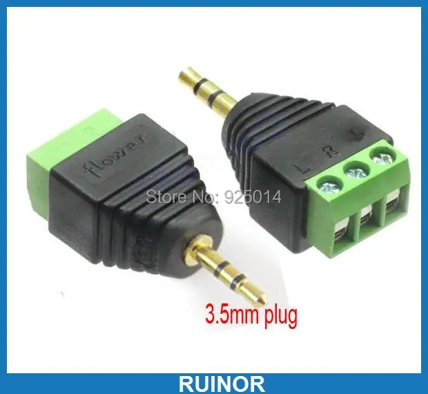 50 шт. x 3 контакта 5 мм 1/8 'стерео штекер для винтовой клеммы аудио видео|3pin plug|plug