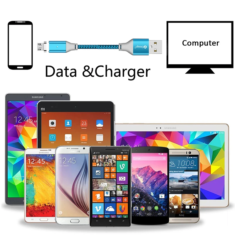 1/2/3 м Тип usb C/Micro USB/IOS Магнитный кабель USB-C Тип-C быстрая Зарядное устройство адаптер Магнит кабель для samsung Apple iPhone iPad