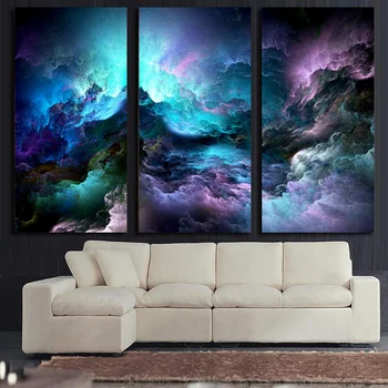 

HD Printed 3 piece canvas art abstract psychedelic nebula space Painting home decor wall art paintings Free shipping