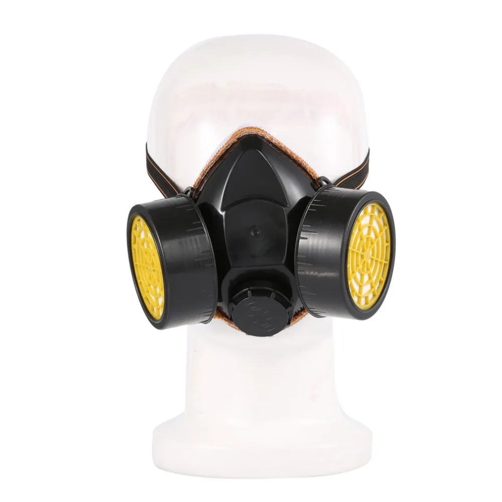 

Black Gas Mask Emergency Survival Safety Gas Mask Anti Dust Paint Respirator Mask with 2 Dual Protection Filter