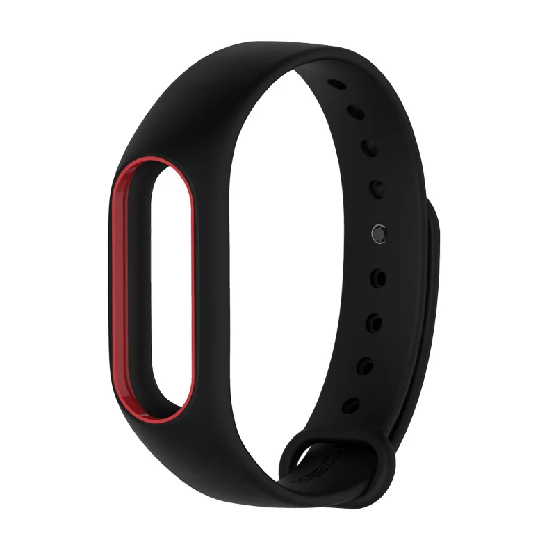 Цветной силиконовый ремешок mi jobs для Xiaomi mi Band 2 mi band 2, браслет mi band 2, сменный ремешок mi band 2 - Цвет: Black and red