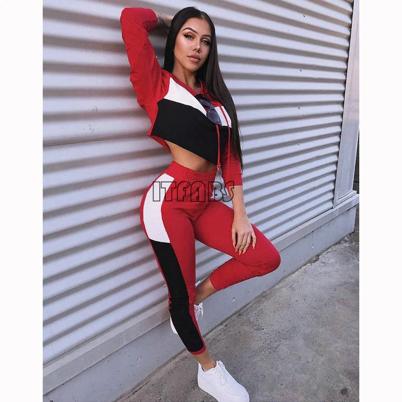 

Women Tracksuit Set Hooded Hoodies Long Sleeve Sweatshirt Sports Wear Pants Leggings Casual Sweat Suit Autumn Fashion New 2018
