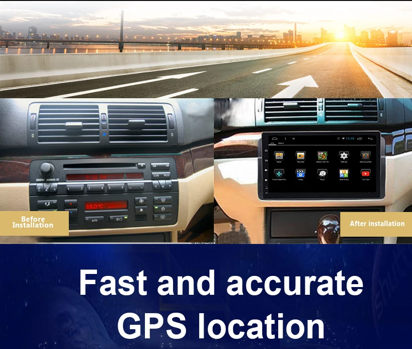 4 Koason 10.25 inch Android System 7.1.1 Car Media Player GPS Navigation Stereo for BMW E46 1998-2005