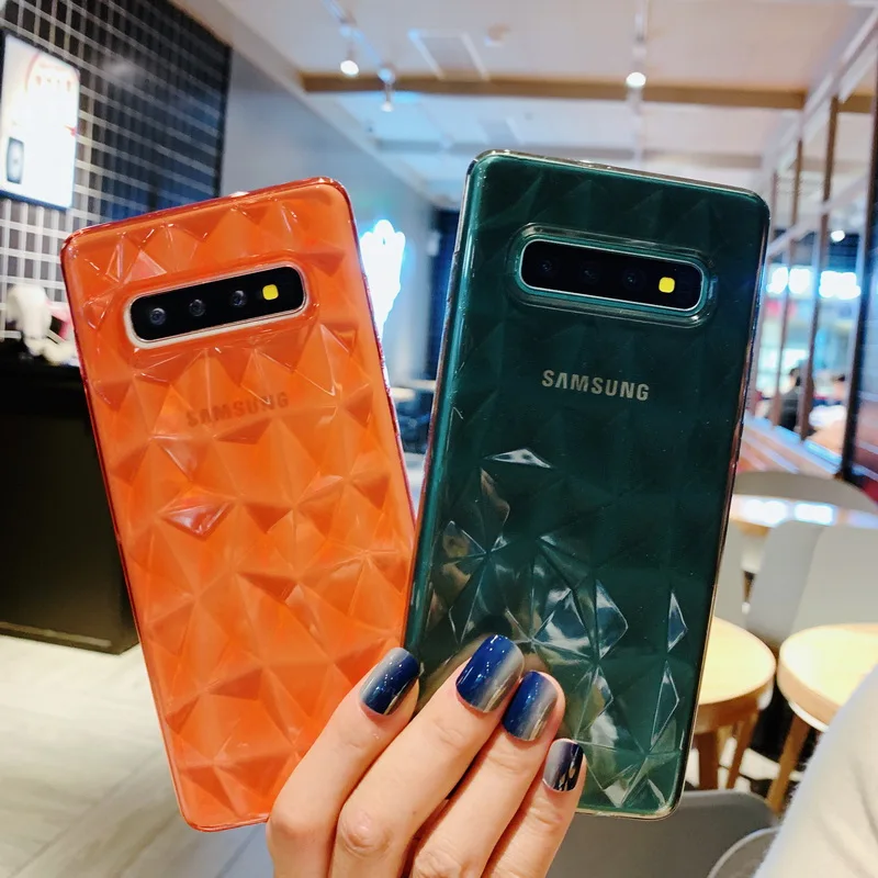 3D Алмазный кристально чистый мягкий силиконовый чехол для samsung Galaxy S10 Plus S10e S9 S8 Note 9 8 Coque