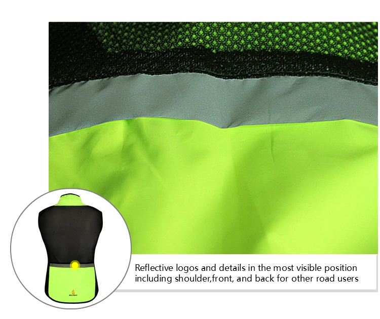 Светоотражающие дышащие куртки для езды на велосипеде для мужчин и женщин, водонепроницаемая одежда для езды на велосипеде, кофты с длинным рукавом, жилет без рукавов, Windco
